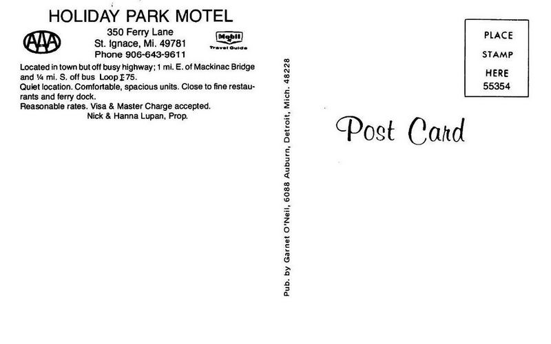 Holiday Park Motel (Park Motel) - Old Postcard